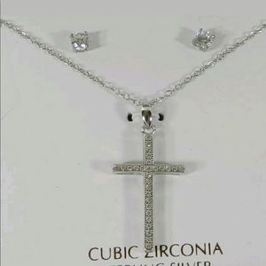 Giani Bernini Sterling Silver Cross Pendant & Earrings